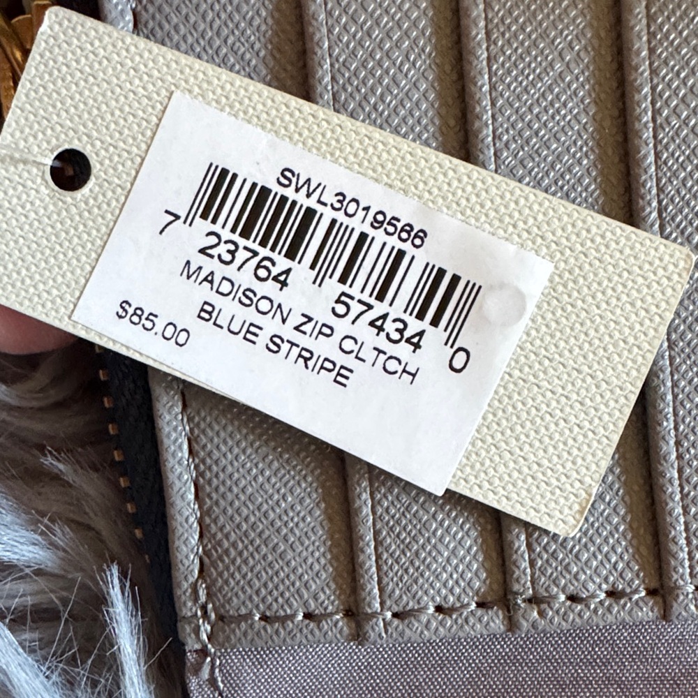 Fossil Women's Striped Leather Wallet in Cream, Brown, and Green - Picture 4 of 5